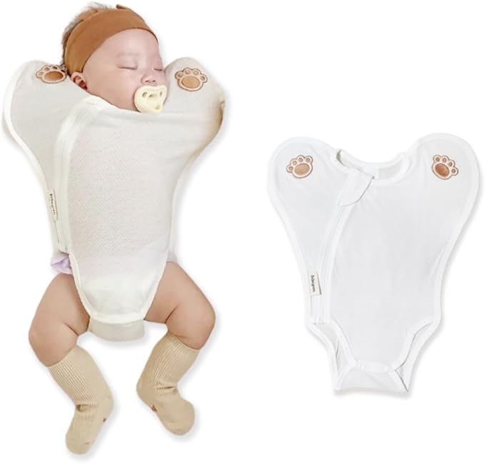 新生児向けボディースーツ、ダブルステッチメッシュ生地、0-6ヶ月の必需品（ホワイト、ベージュ、ピンク）