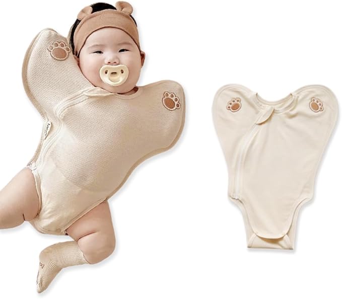 新生児向けボディースーツ、ダブルステッチメッシュ生地、0-6ヶ月の必需品（ホワイト、ベージュ、ピンク）
